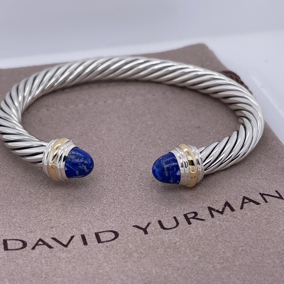 David Yurman Jewelry David Yurman Cable Classic Bracelet With Lapis Lazuli 4k Gold 7mm Size